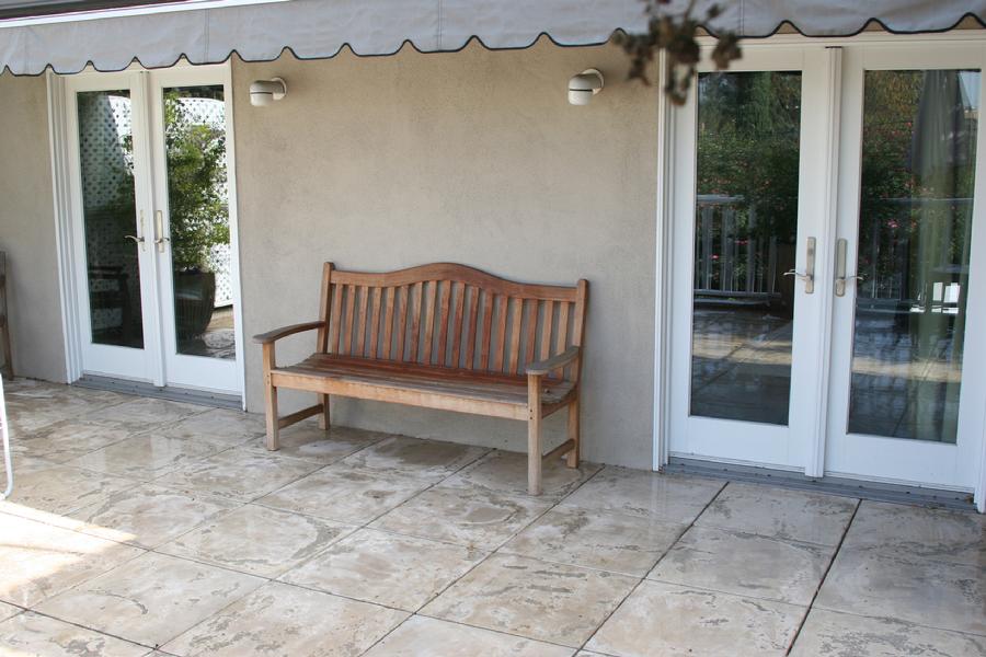 Bison adjustable pedestals support elevated concrete pavers